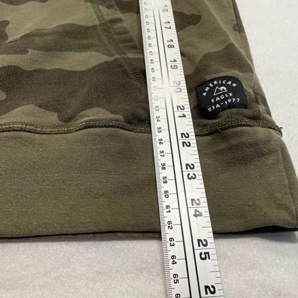 American Eagle Size S Mens Green Black Camouflage Hooded Pullover Jacket - Picture 7 of 10
